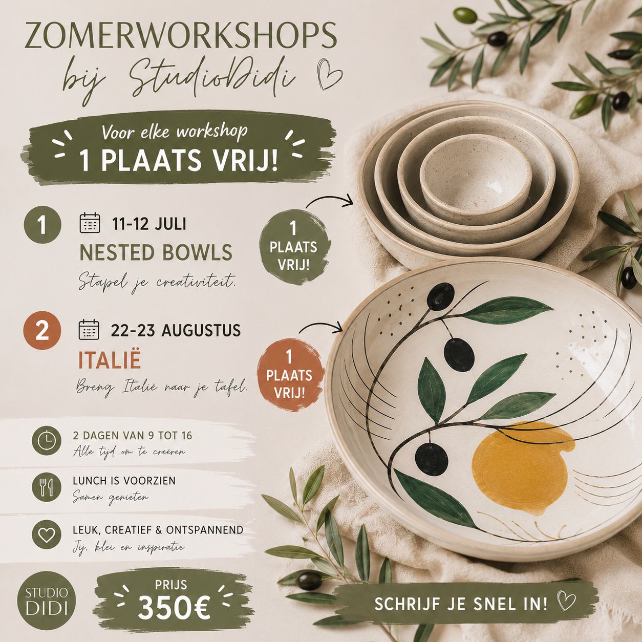 Zomerworkshop Nested Bowls